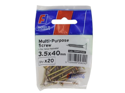 ForgeFix Multi-Purpose Pozi Screw CSK ST ZYP 3.5 x 40mm ForgePack 20 ForgeFix - Town Tools