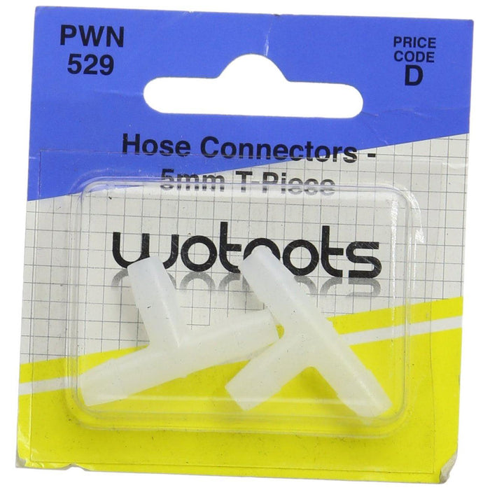 Wot-Nots Hose Connector - T Piece Push-Fit - 5mm Pearl - Town Tools 