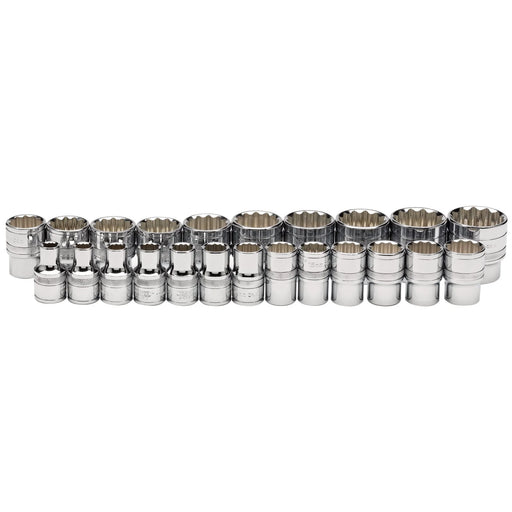 Draper Expert Loose Metric Socket Set, 1/2" Sq. Dr., Polished Chrome (23 Piece)