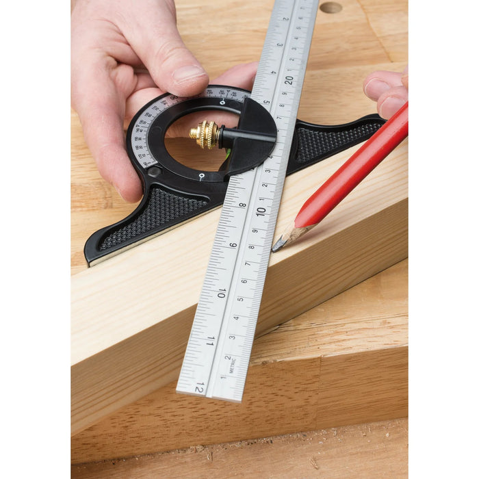 Draper Combination Square with Centre Head and Protractor, 300mm - 8C