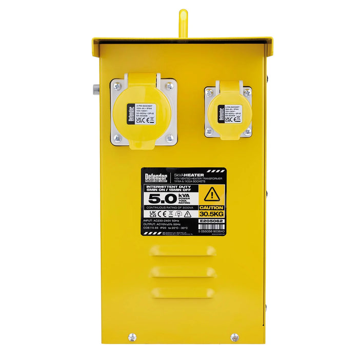 Defender E205062 110V 5kVA Metal Heater Transformer, 16A / 32A - E205062
