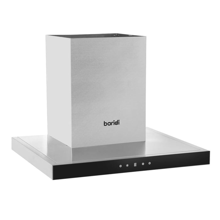 Baridi T-Shape Chimney Cooker Hood with Carbon Filters 60cm - Stainless Steel