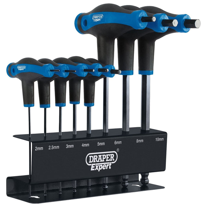 Draper Expert Soft Grip Metric Hex & Ball End T-Handle Key Set (8 Piece) Draper - Town Tools 