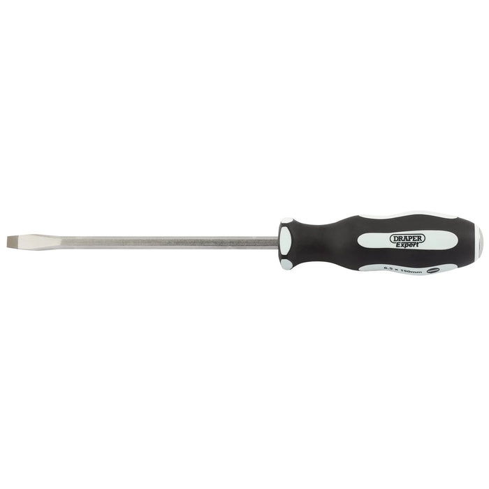 Draper Expert 'Pound Thru' Plain Slot Soft Grip Screwdriver, 6.5 100-150mm