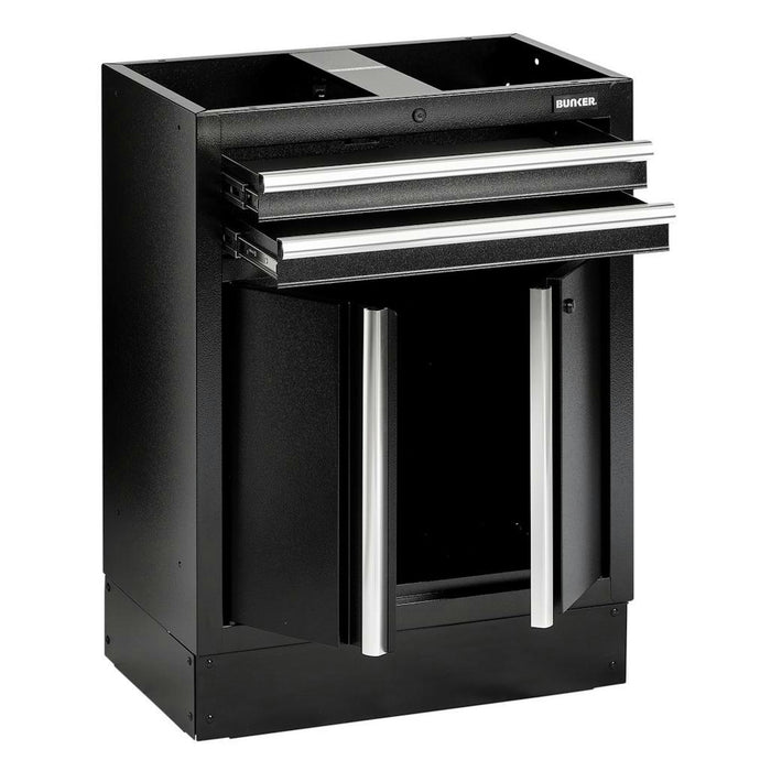 BUNKER Modular Floor Cabinet, 2 Drawer, 2 Door, 680mm - MS400-2BU