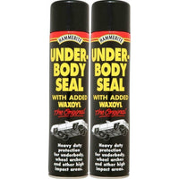 2 x Hammerite Underbody Seal With Waxoyl 600ml Black Underseal Aerosol Vehicle