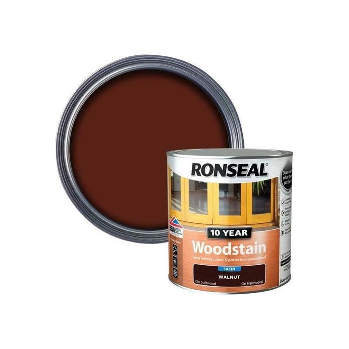Ronseal 10 Year Woodstain Walnut 750ml Ronseal - Town Tools