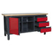 Sealey Workstation with 3 Drawers 1 Cupboard & Open Storage AP1905B Sealey - Town Tools 