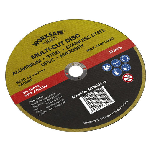 Sealey Multi-Cut Disc230 x 2 x22mm MCB230 Sealey - Town Tools 