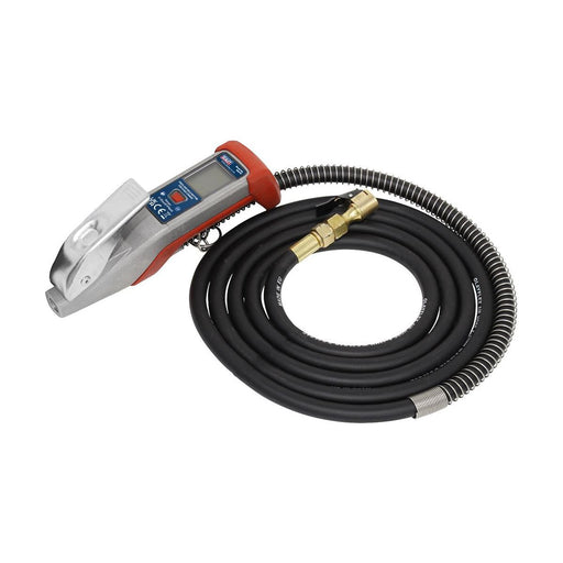 Sealey Digital Tyre Inflator 2.7m Hose with Clip-On Connector SA375 Sealey - Town Tools 