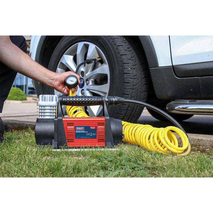 Sealey Tyre Inflator/Mini Air Compressor 12V Heavy-Duty MAC06 Sealey - Town Tools 