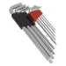 Sealey Ball-End Hex Key Set 9pc Lock-On Imperial AK7181 Sealey - Town Tools 