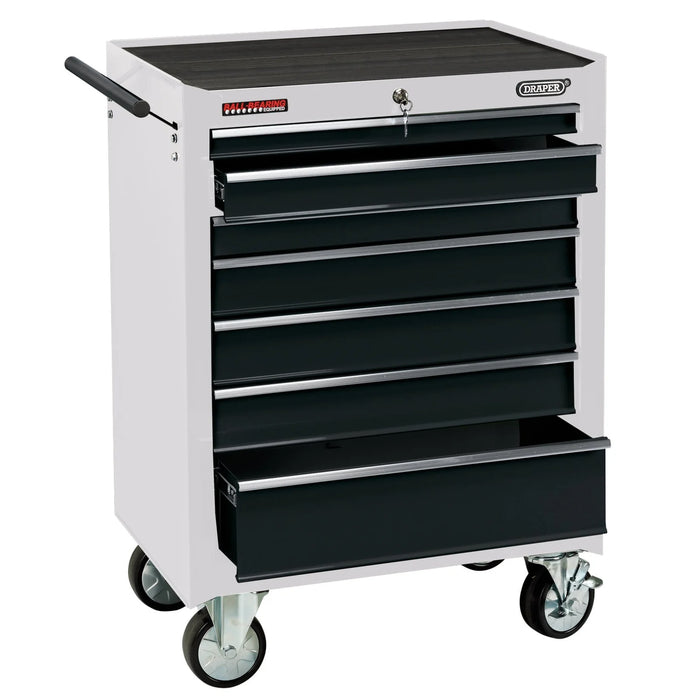 Draper Roller Tool Cabinet, 7 Drawer, 26", White - RC7D/W