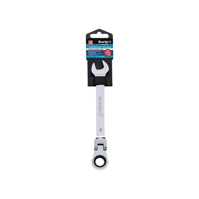 Bluespot Tools 180° Flexible Head Ratchet Spanner 14mm BlueSpot Tools - Town Tools