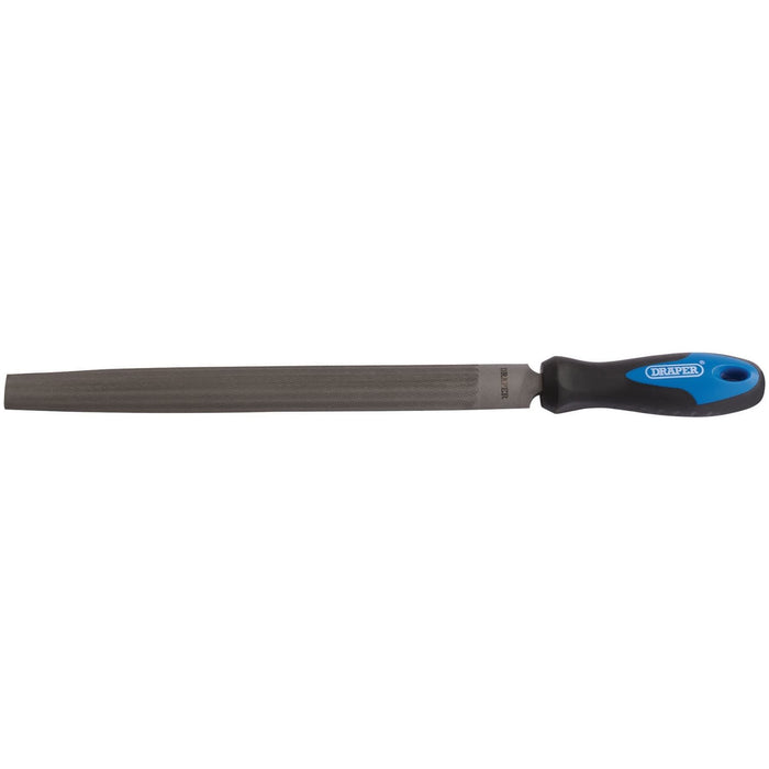 Draper Soft Grip Engineer's Half Round File and Handle, 300mm 00011 Draper - Town Tools 