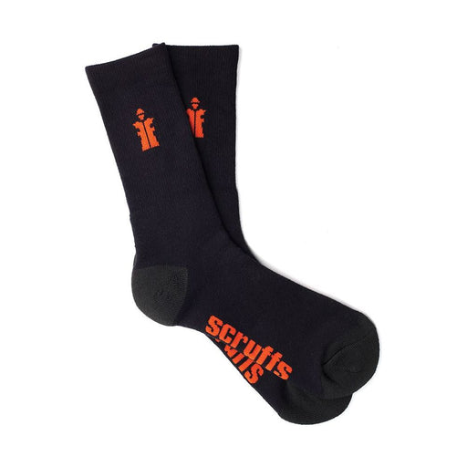 Scruffs Worker Socks Black 3pk Size 10 - 13 / 44 - 48 Scruffs - Town Tools 