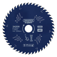 Draper Expert TCT Circular Saw Blade for Wood with PTFE Coating, 210 x 30mm, 48T