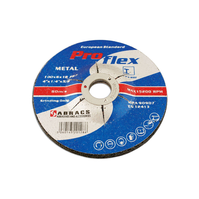 Connect Abracs Metal Grinding Discs 100mm x 6.0mm 25pc 32193 Tool Connection - Town Tools 