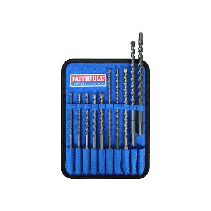 Faithfull SDS Plus Drill Bit Set, 10 Piece Faithfull - Town Tools