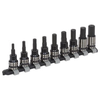 Sealey Hex Key Socket Bit Set 9pc 3/8"Sq Drive Metric Black AK7986