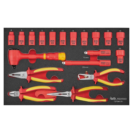 Teng Tools Insulated Socket & Pliers Set FOAM3 19 Pieces Teng Tools - Town Tools 