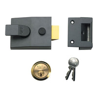 Yale Locks 89 Deadlock Nightlatch 60mm Backset DMG Finish Satin Chrome Cylinder Box