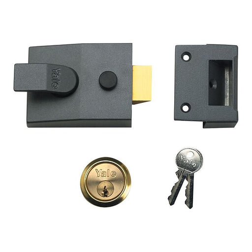 Yale Locks 89 Deadlock Nightlatch 60mm Backset DMG Finish Satin Chrome Cylinder Box Yale Locks - Town Tools