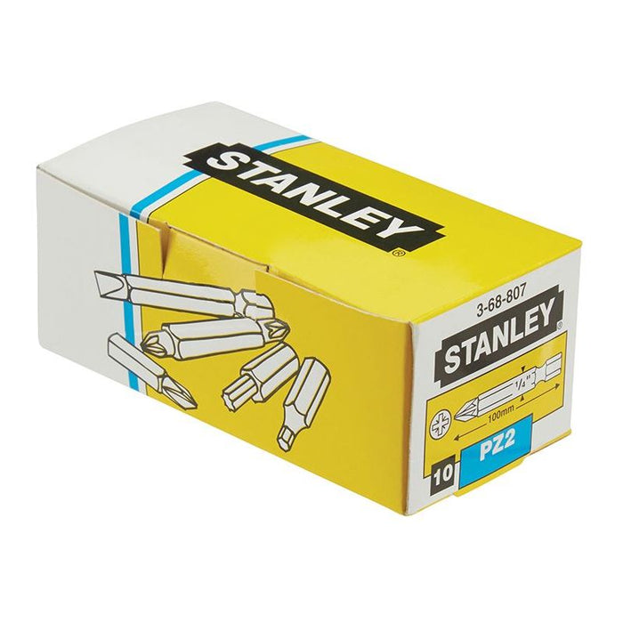 Stanley® Hand Tools Pozidriv Power Bits PZ2 x 100mm (Box 10) STANLEY® Hand Tools - Town Tools