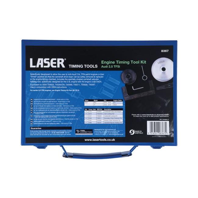 Laser Engine Timing Tool Kit - for Audi 2.5 TFSi 8367 Laser - Town Tools 