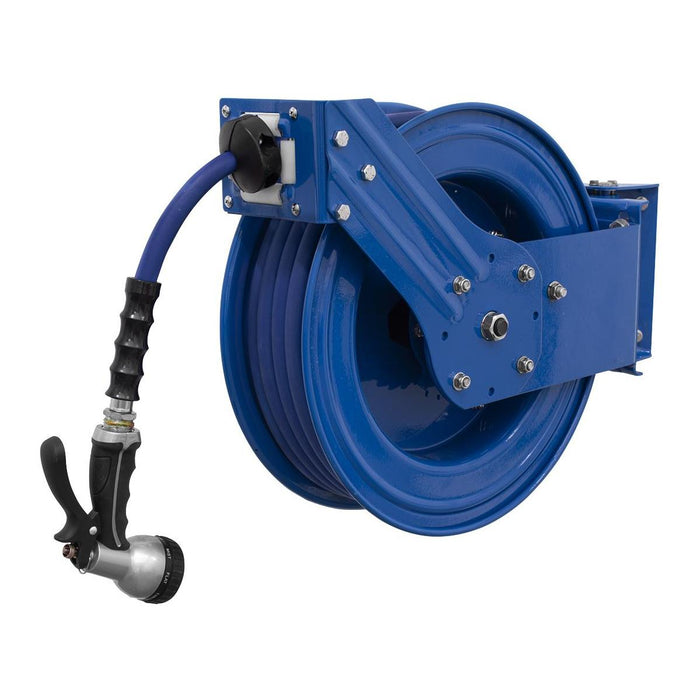 Sealey Heavy-Duty Retractable Water Hose Reel 15m13mm ID Rubber Hose WHR1512 Sealey - Town Tools 