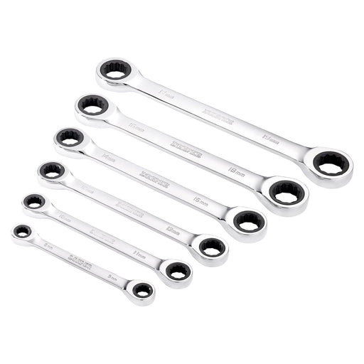 Draper Draper HI-TORQ Metric Double Ratchet Ring Spanner Set (6 Piece) Draper - Town Tools