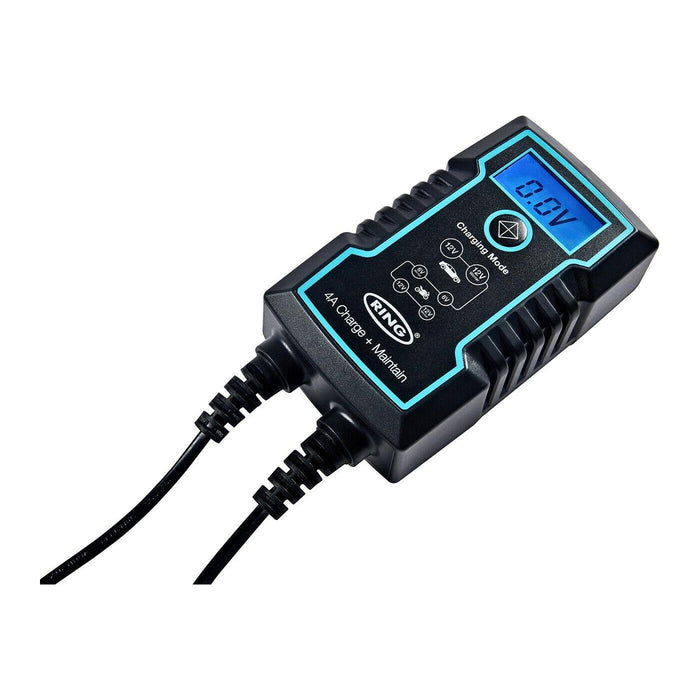 Ring 4A Smart Battery Charger and Battery Maintainer LCD Display 6/12v Ring Automotive - Town Tools 