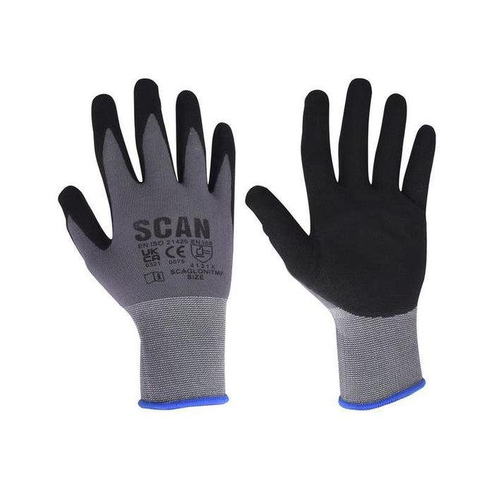 Scan Breathable Microfoam Nitrile Gloves - XL (Size 10) Scan - Town Tools