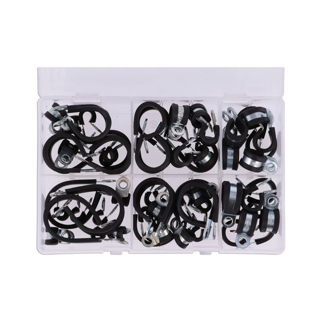 Connect Assorted Rubber Lined P Clips 60pc 31435 Tool Connection - Town Tools 