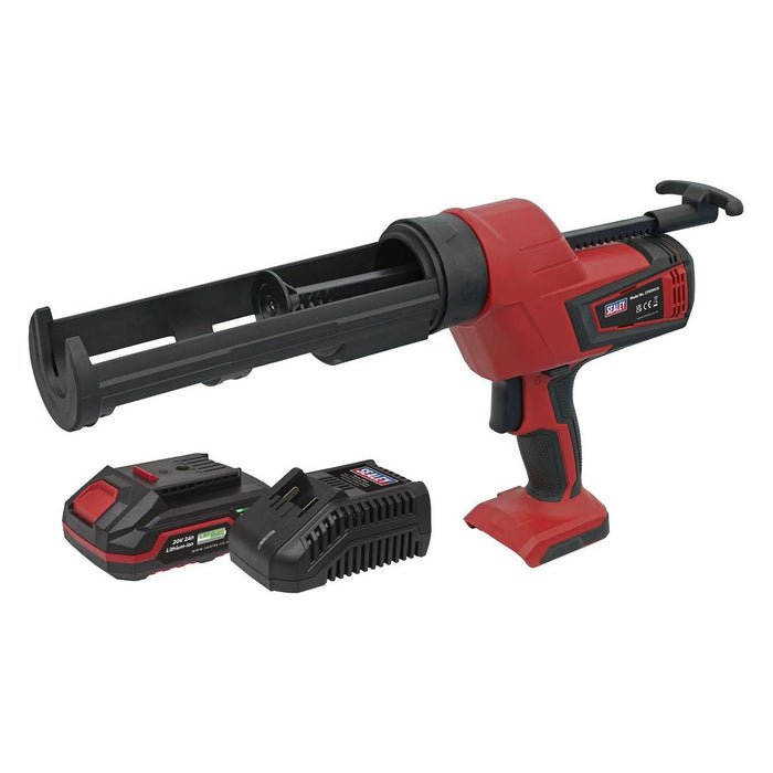 Sealey Cordless 20V 2Ah SV20 Series Caulking Gun Kit 310ml CP20VCGKIT1 Sealey - Town Tools 