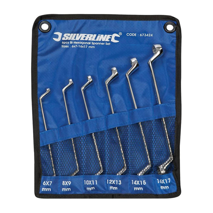 Silverline Deep Offset Ring Spanners Set 6pce 6 - 17mm Silverline - Town Tools 