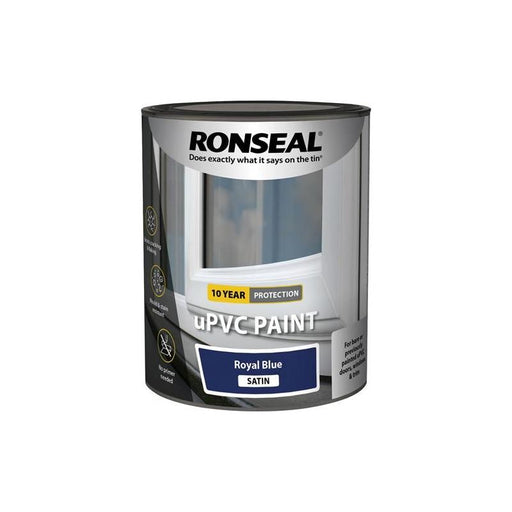 Ronseal uPVC Paint Royal Blue Satin 750ml Ronseal - Town Tools