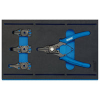 Draper Interchangeable Circlip Plier Set in 1/4 Drawer EVA Insert Tray (5 Piece)