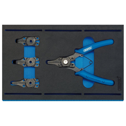 Draper Interchangeable Circlip Plier Set in 1/4 Drawer EVA Insert Tray (5 Piece) Draper - Town Tools 