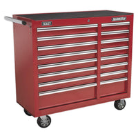 Sealey Rollcab 16 Drawer with Ball-Bearing Slides Heavy-Duty Red AP41169