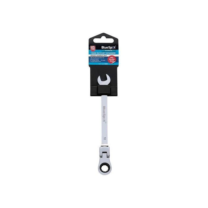 Bluespot Tools 180° Flexible Head Ratchet Spanner 10mm BlueSpot Tools - Town Tools
