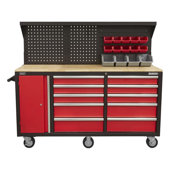Sealey Mobile Workstation 10 Drawer with Backboard AP6310 Sealey - Town Tools 