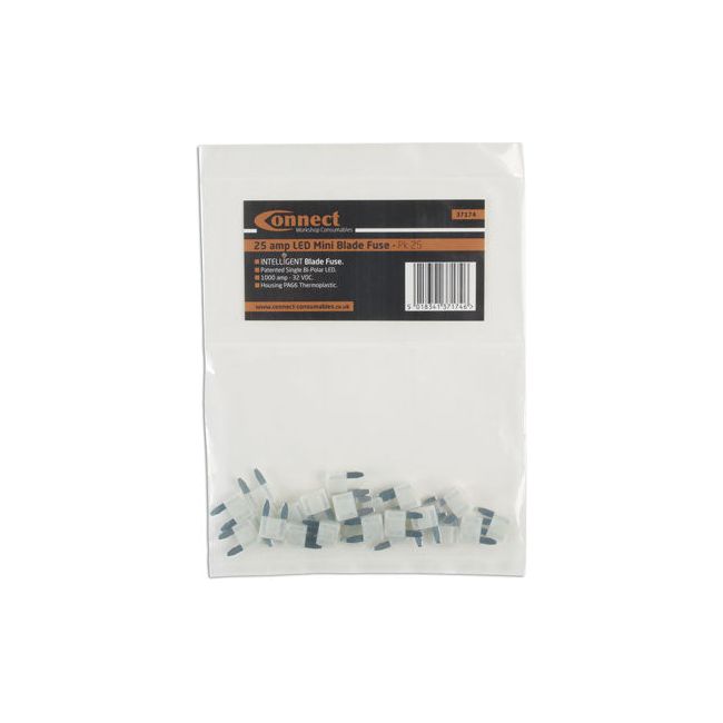 Connect LED Mini Blade Fuses 25A 25pc Connect - Town Tools