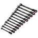 Draper Expert HI-TORQ Metric Flexible Head Ratchet Combination Spanner Set, Black (12 Piece) Draper - Town Tools