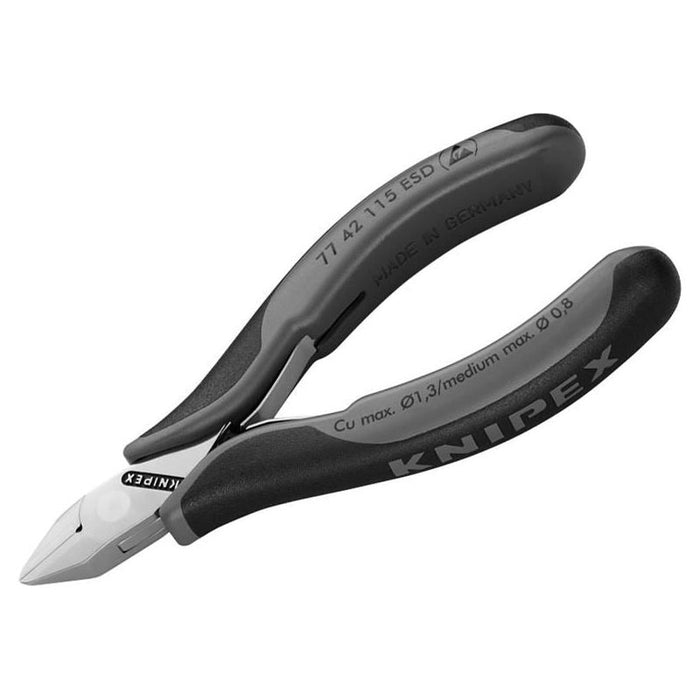 Knipex ESD Electronics Diagonal Cutters - Pointed Head Flush Cut Non Bevelled 115mm Knipex - Town Tools