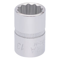 Draper Elora Bi-Hexagon Socket, 3/8" Sq. Dr., 13mm 25896