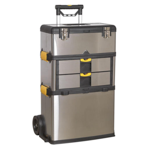 Sealey Mobile Stainless Steel/Composite Toolbox 3 Compartment AP855 Sealey - Town Tools 