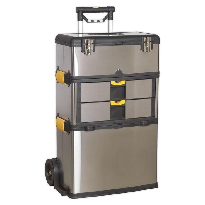 Sealey Mobile Stainless Steel/Composite Toolbox 3 Compartment AP855 Sealey - Town Tools 