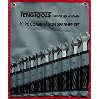 Teng Tools Combination Spanner Set 8-19 mm Tool Roll 10 Pieces