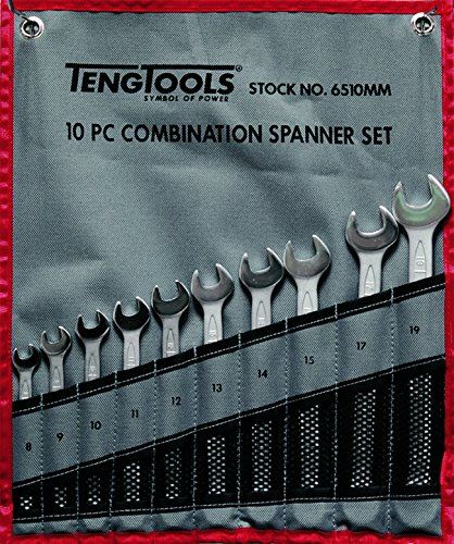 Teng Tools Combination Spanner Set 8-19 mm Tool Roll 10 Pieces Teng Tools - Town Tools 